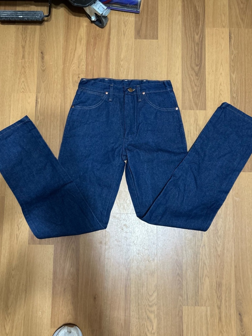Wrangler High Waisted Wide Leg Jeans Dark Wash Denim Size 29x30